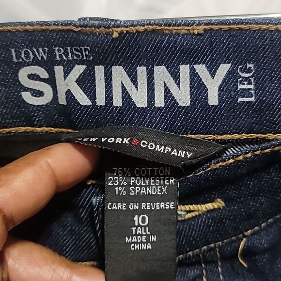 New York and Company Women's Low Rise Skinny Denim Jeans Size 10 Tall - Picture 6 of 6